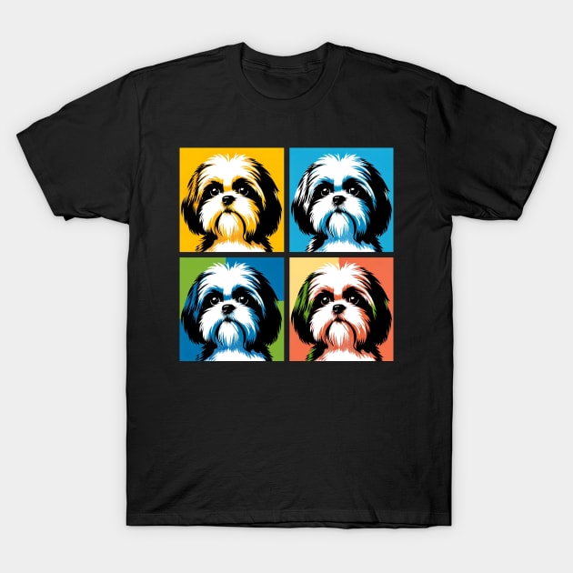 Shih Tzu Pop Art - Dog Lover Gifts T-Shirt by PawPopArt